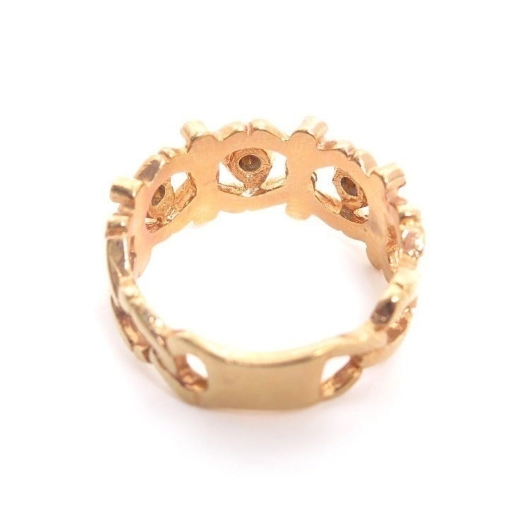 Vintage old stock wide gold plated ornate clear rhinestone ring ESPO - Picture 3 of 4